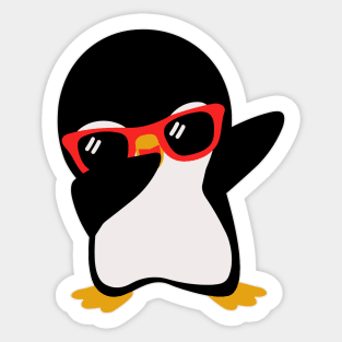 Funny Cool Dabbing Penguin Boy Sticker